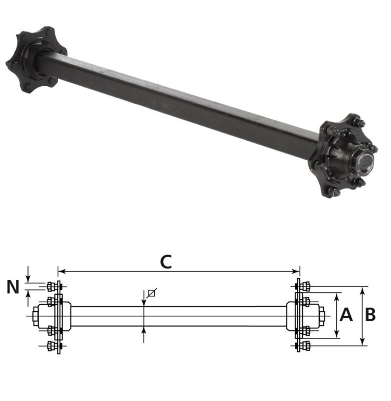 Laufachse 4000/5000/3500 kg, bei 40 km/h