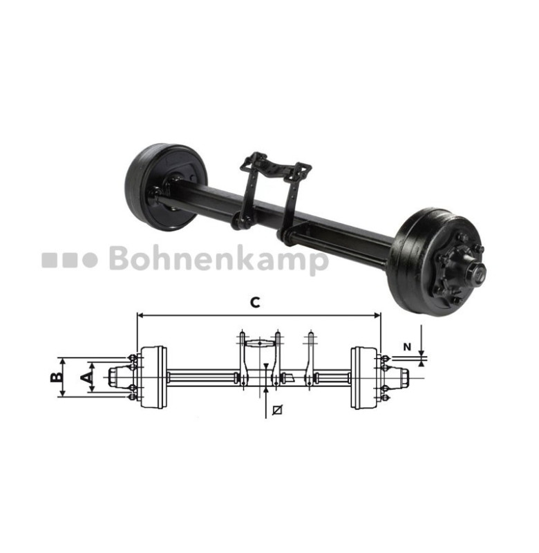 Rückmatikachse 5100/6000/4300 kg bei 40 km/h